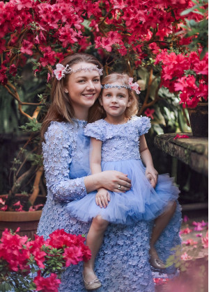 Floral Lace Tulle Flower Girl Dress